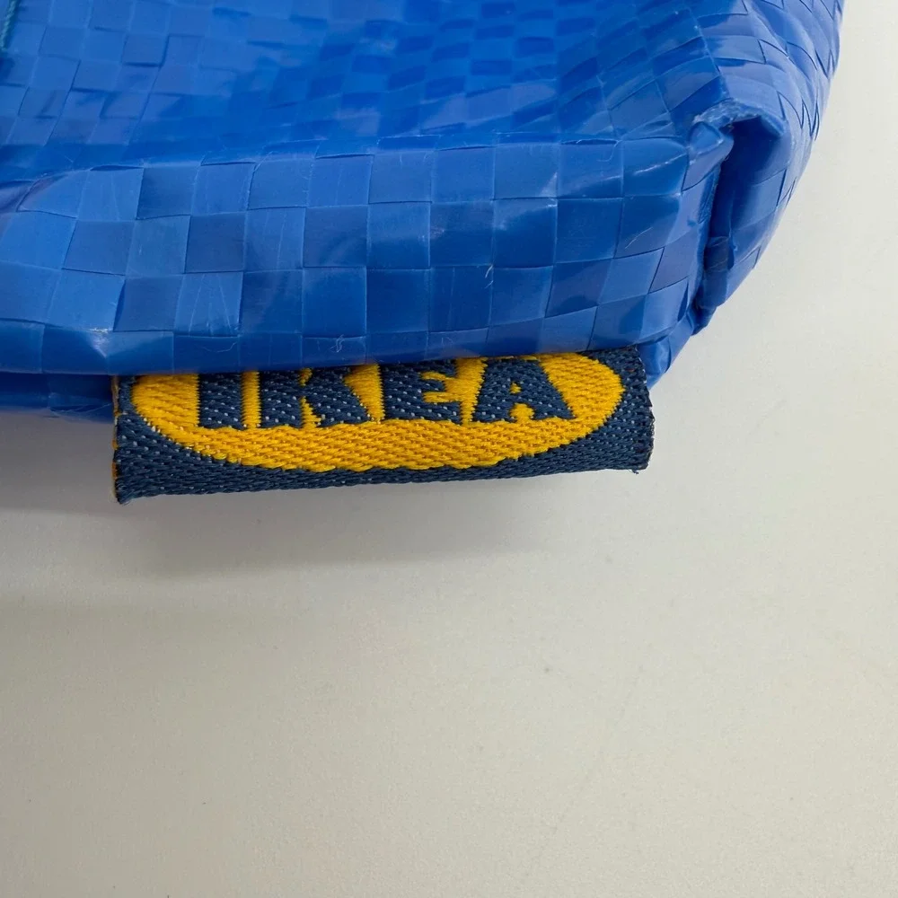 IKEA Small Blue Bag Keychain Mini Pouch‎ Coin Purse Zippered Accessory